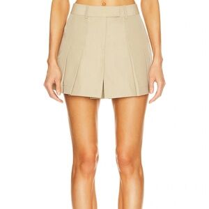 Helmut Lang Pleated Skort Mini Skirt Uniform Khaki Beige